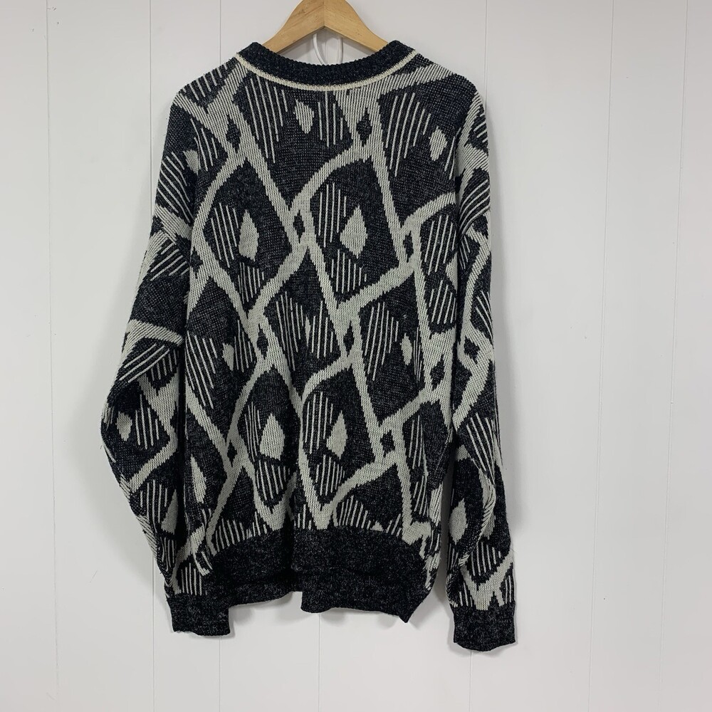 Vintage JJ Cochran Knit Crewneck Sweater Tall Man Large Fuzzy Pullover 80s USA